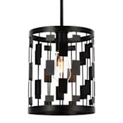 Elegant Lighting Levante 10" Wide Mini Pendant Black