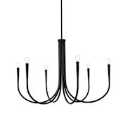 Elegant Lighting Layne 6 Light 36" Wide Taper Candle Style Chandelier Black