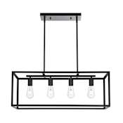 Elegant Lighting Judah 4 Light 21" Wide Linear Pendant Black