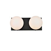 Elegant Lighting Jaylin 2 Light 6" Tall Bathroom Sconce Black / Frosted White