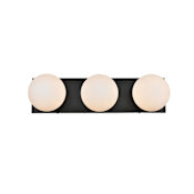 Elegant Lighting Jaylin 3 Light 6" Tall Bathroom Sconce Black / Frosted White