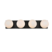 Elegant Lighting Jaylin 4 Light 6" Tall Bathroom Sconce Black / Frosted White