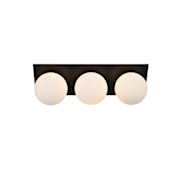 Elegant Lighting Jillian 3 Light 8" Tall Bathroom Sconce Black / Frosted White