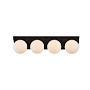 Elegant Lighting Jillian 4 Light 8" Tall Bathroom Sconce Black / Frosted White