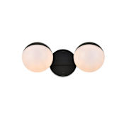 Elegant Lighting Majesty 2 Light 5" Tall Bathroom Sconce Black / Frosted White