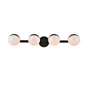 Elegant Lighting Majesty 4 Light 5" Tall Bathroom Sconce Black / Frosted White