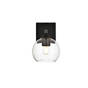 Elegant Lighting Eero 9" Tall Bathroom Sconce Black / Clear