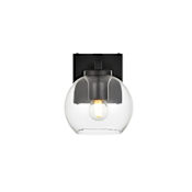 Elegant Lighting Juelz 7" Tall Bathroom Sconce Black / Clear