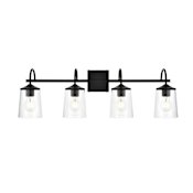 Elegant Lighting Avani 4 Light 10" Tall Bathroom Sconce Black / Clear