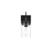 Elegant Lighting Taryin 11" Tall Bathroom Sconce Black / Clear