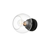 Elegant Lighting Rogelio 7" Tall Bathroom Sconce Black / Clear