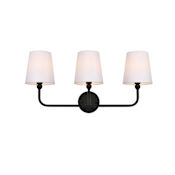 Elegant Lighting Senna 3 Light 26" Wide Vanity Light Black / Clear