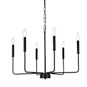 Elegant Lighting Willa 6 Light 26" Wide Taper Candle Pendant Black