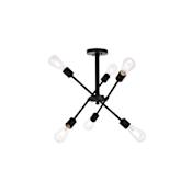 Elegant Lighting Axel 6 Light 17" Wide Semi-Flush Ceiling Fixture Black