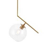 Elegant Lighting Ryland Single Light 16" Wide Pendant with Clear Glass Brass