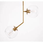 Elegant Lighting Ryland 2 Light 21" Wide Multi Light Pendant with Clear Glass Brass