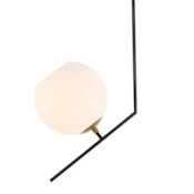 Elegant Lighting Ryland Single Light 16" Wide Pendant with Frosted Glass Black / Brass