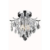 Elegant Lighting Amelia 3 Light 12" Wide Flush Mount Ceiling Fixture Chrome