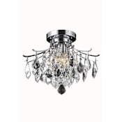 Elegant Lighting Amelia 3 Light 16" Wide Flush Mount Ceiling Fixture Chrome