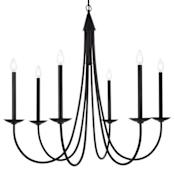 Elegant Lighting Cohen 6 Light 36" Wide Taper Candle Style Chandelier Black