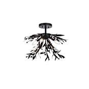 Elegant Lighting Priscilla 4 Light 19" Wide Semi-Flush Drum Ceiling Fixture with Clear Royal Cut Crystals Black