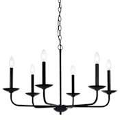 Elegant Lighting Cohen 6 Light 30" Wide Taper Candle Style Chandelier Black