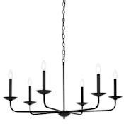 Elegant Lighting Cohen 6 Light 36" Wide Taper Candle Style Chandelier Black