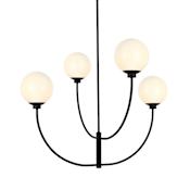 Elegant Lighting Nyomi 4 Light 36" Wide Chandelier Black