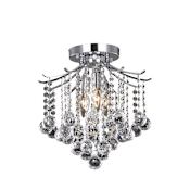 Elegant Lighting Amelia 3 Light 12" Wide Flush Mount Ceiling Fixture Chrome