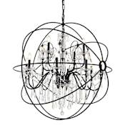 Elegant Lighting Cordelia 12 Light 44" Wide Crystal Chandelier with Clear Royal Cut Crystals Black