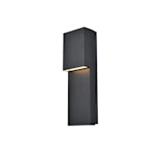 Elegant Lighting Raine 16" Tall LED Outdoor Wall Sconce Black