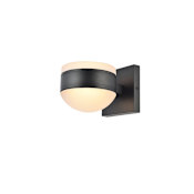 Elegant Lighting Raine 5" Tall LED Outdoor Wall Sconce - with Bowl and Cylinder Shades Black