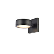 Elegant Lighting Raine 5" Tall LED Outdoor Wall Sconce - with Disk Shade Black