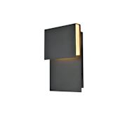Elegant Lighting Raine 11" Tall LED Outdoor Wall Sconce Black