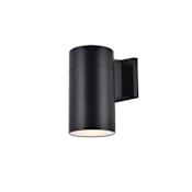 Elegant Lighting Raine 8" Tall Outdoor Wall Sconce - Cylindrical Fixture Black