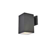 Elegant Lighting Raine 8" Tall Outdoor Wall Sconce - Rectangular Fixture Black