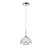 Elegant Lighting Reflection Single Light 7" Wide Mini Pendant with a Glass Shade Chrome