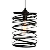 Elegant Lighting Hopper Single Light 7-7/8" Wide Mini Pendant with an Aluminum Shade Black