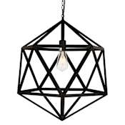 Elegant Lighting Redmond Single Light 19-11/16" Wide Pendant with an Aluminum Shade Black