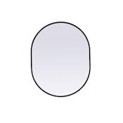 Elegant Lighting Asha 24" W x 30" H Modern Oval Bathroom Wall Mirror Black