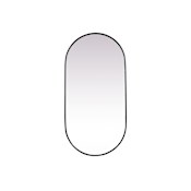Elegant Lighting Asha 24" W x 48" H Oval Framed Accent Mirror Black
