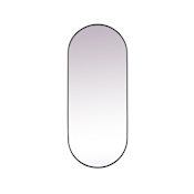 Elegant Lighting Asha 30" W x 72" H Oval Framed Accent Mirror Black