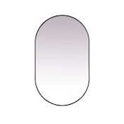 Elegant Lighting Asha 36" W x 60" H Oval Framed Accent Mirror Black