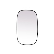 Elegant Lighting Brynn 24" W x 40" H Modern Oval Bathroom Wall Mirror Black