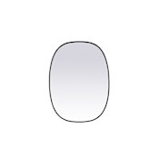 Elegant Lighting Brynn 30" W x 40" H Modern Oval Bathroom Wall Mirror Black