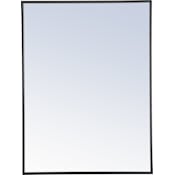 Elegant Lighting Vatinius 24" W x 32" H Rectangular Metal Framed Accent Mirror Black