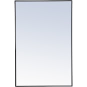 Elegant Lighting Vatinius 42" W x 28" H Traditional Rectangular Framed Bathroom Wall Mirror Black