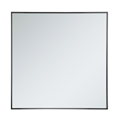 Elegant Lighting Monet 36" W x 36" H Contemporary Square Metal Framed Bathroom Wall Mirror Black