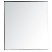 Elegant Lighting Vatinius 36" W x 40" H Traditional Rectangular Framed Bathroom Wall Mirror Black