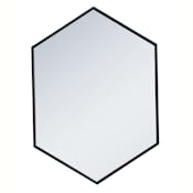 Elegant Lighting Decker 24" W x 34" H Contemporary Geometric Framed Bathroom Wall Mirror Black